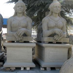 Estatua eshinx <span class=keywords><strong>egipcia</strong></span> para exteriores, piedra decorativa, mármol blanco, tamaño real, escultura - Product Image 6