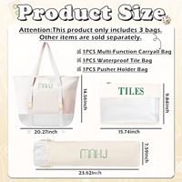 Sac de rangement multifonctionnel pour Mahjong avec imprimé floral personnalisé, étanche, pour tuiles et poussoir, et tapis de table