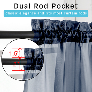 OWENIEシアーカーテンファブリックシアーリビングルームドレープとカーテン防音チュールウィンドウカーテン24インチ - Product Image 5