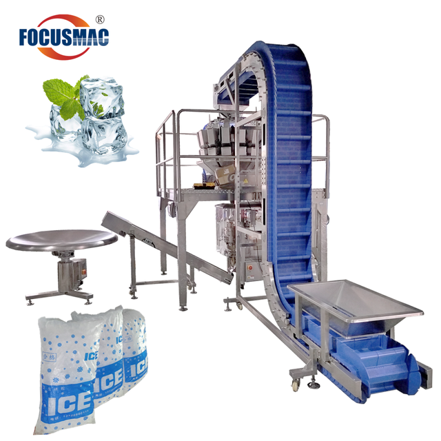 Factory Price New Automatic Ice Tubes Packing Machine Ice Cubes Filling Machine for 1-10kg Sachet Bag Packaging Focus Machinery