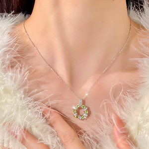 Collar de Plata S925 con Colgante de Cristal Natural, Diseño de Corona, para Mujer, Estilo de Diseñador, No se Desvanece, para Boda - Product Image 3