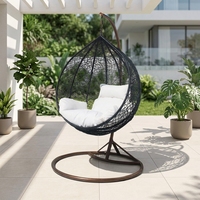 Balançoire d'extérieur bon marché Panier Balcon Jardin Support en métal Balançoire en corde Hamac Patio Fauteuil œuf