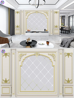 Wallpaper Sutra Ukiran Emas Eropa untuk Dinding Latar TV Ruang Tamu Villa, Toko Pernikahan, Hotel, Klub - Tanpa Sambungan
