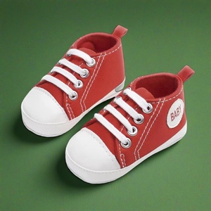 Sepatu bayi perempuan kasual bertali uniseks terlaris sepatu bayi Pre Walker kanvas - Product Image 1
