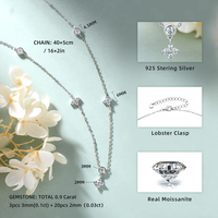 Collier ras du cou tendance en argent sterling 925 avec pendentif trèfle à quatre feuilles en moissanite pour femme - Meilleure vente