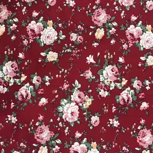 Tela de popelina con estampado floral para niñas, tejido de popelina 100% de algodón con estampado floral para faldas y vestidos, textil para el hogar