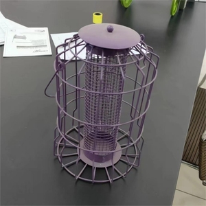 Jaula de comedero para pájaros, comederos para pájaros al aire libre para colgar de malla metálica, comederos para pájaros salvajes a prueba de ardillas con tubo de plástico - Product Image 6