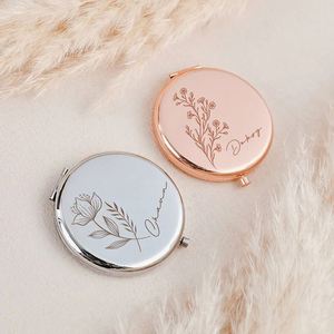 Portable Round Folded <b>Compact</b> <b>Mirrors</b> Rose Gold Silver Pocket <b>Mirror</b> Making up for Personalized Holiday Mother's Day Gift - Product Image 6