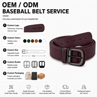 Ceinture de sport classique en cuir PU à boucle ardillon réglable, confortable et ajustable, pour hommes, idéale pour le baseball et le softball, personnalisable en usine avec faible MOQ