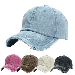 Sombrero de sarga de algodón lavado vintage en blanco al por mayor, gorra de béisbol sin estructura desgastada con logotipo bordado personalizado para hombres y mujeres - Product Image 1