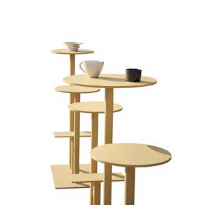Ensemble <span class=keywords><strong>de</strong></span> bar rond moderne commercial, <span class=keywords><strong>table</strong></span> <span class=keywords><strong>de</strong></span> bar et tabourets en métal durables pour terrasse et café - Product Image 1