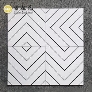 Azulejo mosaico de porcelana cuadrado <span class=keywords><strong>con</strong></span> patrón de línea blanca y negra - Product Image 3