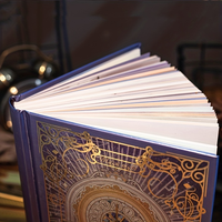 Carnet de notes Shuangluo vintage style château, couverture rigide, design européen antique NAA15, 128 feuilles, reliure cousue, cadeau, 12,8x18,8cm