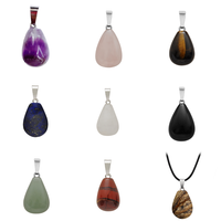 Pierre naturelle cristal Agate Jade goutte d'eau pendentif collier bricolage pierres précieuses bijoux pendentif bijoux 13*21mm