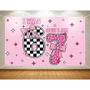Bannière de décoration d'anniversaire 67 ans, toile de fond photo sur le thème des glaces, pour filles et femmes, pour fêtes à thème 6/7, très vendue - Product Image 4