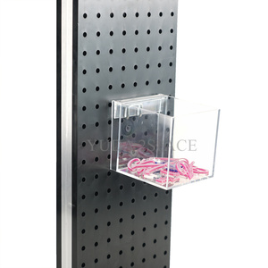 Dễ dàng gắn perspex hiển thị bin 4 inch vuông không gian Saver tiếp thị chủ sở hữu hỗ trợ thêm Pegboard Modular Dump Cube - Product Image 1