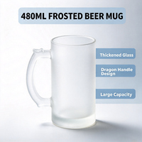 Tasse à sublimation en verre dépoli avec poignée, haute qualité, design simple, idéale pour la rentrée scolaire – Meilleure vente