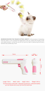 Köpekler ve kediler için OEM ODM interaktif plastik tüy oyuncak silah çevre dostu klasik animasyon Teaser <span class=keywords><strong>Pet</strong></span> oyuncak - Product Image 6