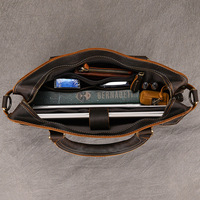 Porte-documents vintage pour hommes en cuir véritable sac d'ordinateur portable sac à main d'affaires sac à bandoulière pour ordinateur