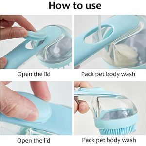 Cepillo de Baño para Perros Pequeños al por Mayor, Fácil de Limpiar, con Dispensador de Champú Líquido y Mango - Product Image 4