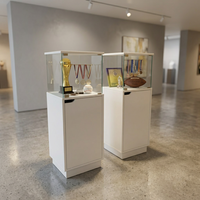 Vitrine moderne en verre trempé blanc pour trophées, souvenirs, usage domestique, multifonctionnelle, gain de place, contemporaine