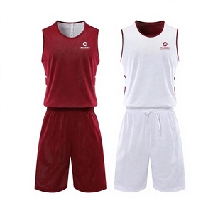 Tenue d'entraînement de basketball réversible, impression personnalisée, respirante, grande taille, anti-humidité, séchage rapide, haute qualité, 100% polyester - Product Image 2