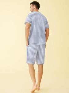 Conjunto de Pijama Corto de <span class=keywords><strong>Verano</strong></span> para <span class=keywords><strong>Hombre</strong></span>, 100% Algodón - Product Image 2