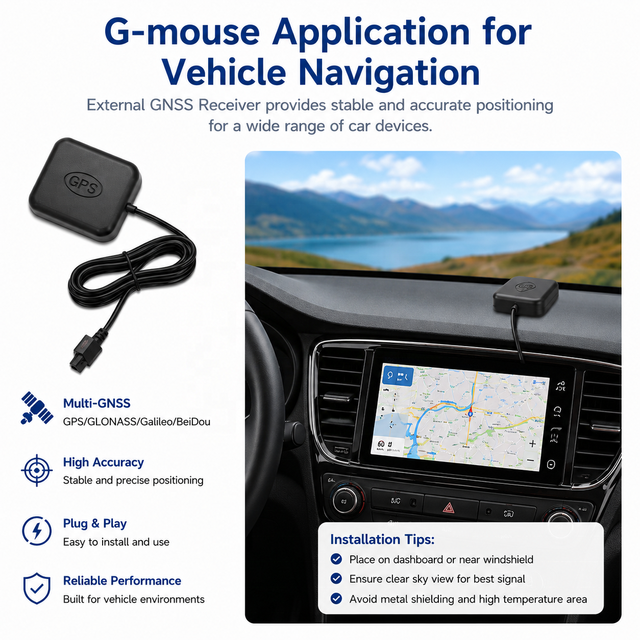 Mini High Precision Dual Frequency GPS Receiving Antenna Active External Car Antenna