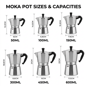 Cafetière portable Kingze de style classique pour cuisinière, 50ml 100ml 150ml 300ml 450ml 600ml, Moka Pot à expresso italien - Product Image 5