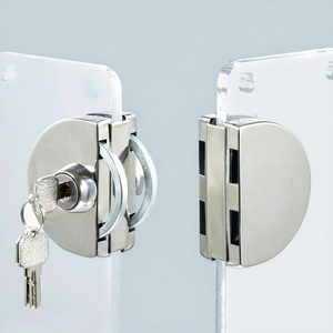 Serrure de porte coulissante en verre sans cadre Deve China, en acier inoxydable, avec clé, pour bureau - Product Image 1