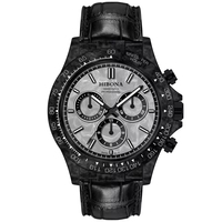 Montre-bracelet pour homme en quartz chronographe multifonction avec lunette lumineuse en fibre de carbone originale de haute qualité OEM