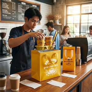 Bolsa Ecológica para Llevar Comida, con Logotipo Personalizado, Aislada, Reciclable, de Tela No Tejida, con Compartimento para Sándwiches y Pan, Negra, para Entrega de Alimentos - Product Image 3
