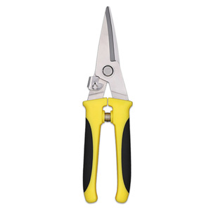 Cisailles à tôle en acier inoxydable Yangjiang, qualité industrielle, pointe droite, poignée jaune, ciseaux d'électricien - Product Image 4