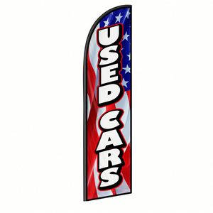 2.5*11.5 FT USED CARS USA High Quality Custom Feather <b>Flags</b> Beach <b>Flag</b> for Beach Party and Advertising Promotions - Product Image 1