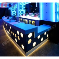 Personnalisé Moderne Discothèque Pub Bar Comptoir Lumineux Led Bar à Vin Design Commercial Bar Meubles