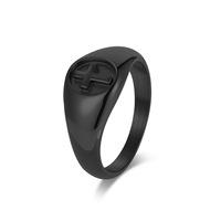 Bague signet de luxe pour homme Zhongzhe, en acier inoxydable PVD or 18 carats, étanche et anti-ternissement, motif croix et cercle