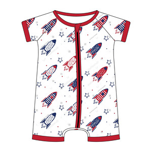 Pyjamas à manches courtes pour enfants JAYE Bamboo Kids Shorties 4th of July, vêtements pour garçons et filles - Product Image 4