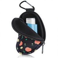 Étui de protection portable en néoprène avec fermeture éclair pour inhalateur, format mini, idéal pour les voyages, style classique en forme de L