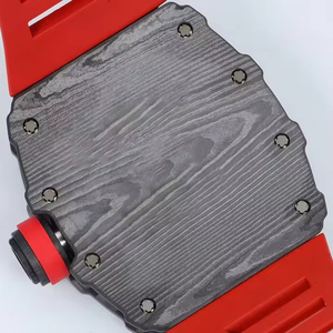 2026 Luxury Men's Automatic Mechanical <b>Watch</b> Carbon Fiber Dial Red <b>Rubber</b> Strap Sport Designer Wristwatch OEM - Product Image 5