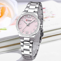 Montre à quartz pour femme Curren 9103, élégante, fine, en acier inoxydable, étanche, avec aiguilles lumineuses, montre originale pour femmes