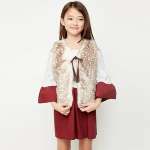 韩国Xxx女孩无袖仿皮草冬季外套，适合来自中国Oem工厂的年轻女孩