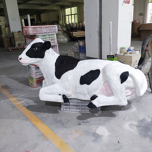 Nouveaux produits <span class=keywords><strong>ferme</strong></span> cour réaliste résine fibre de verre animaux vache figures statue sculpture peut être personnalisé - Product Image 5