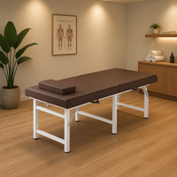 Table de massage pliable et lit de thérapie TCM pour salon de beauté ; Table de massage portable pour usage domestique en cuir PU avec cadre métallique et dossier réglable