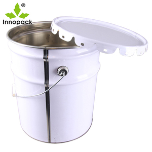 Cubo de Almacenamiento Industrial de <span class=keywords><strong>15</strong></span> Litros de Buena Calidad con Tapa Decorativa, Cubo de Acero Blanco de 15L con Asa Metálica en Oferta - Product Image 6