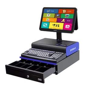 Compre un software de punto de venta 15,6 pulgadas Todo en uno Caja registradora automática Windows Computadora Pantalla táctil Pos Máquina con impresora