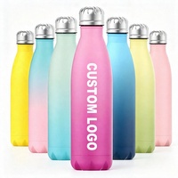 Bouteille d'eau personnalisée en acier inoxydable, double paroi, isolée sous vide, thermos, bouteille de cola, bouteille d'eau en acier inoxydable