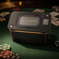 Nouvelle machine à mélanger les cartes de poker automatique à 2 jeux, alimentée par une alimentation et une batterie externes, intégrée à une table de poker Texas, modèle Shulffer Master Casino