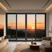 Système de fenêtres coulissantes sur mesure Deezon au design moderne, double vitrage trempé, résistant aux ouragans, en aluminium