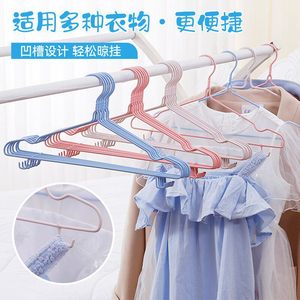 Velvet Coated Clothes Hanger Thickened Iron Non Slip Multi Functional With <b>Hooks</b> For Clothing Organizer 10 Pack Random Color - Product Image 3