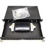 Panel Patch Fiber 24 Port 1U dengan Konektor LC, Tipe Drawing, Panel Patch Fiber 1U 24 Core, Kotak Distribusi Fiber